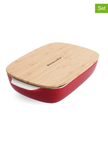 KitchenAid 2tlg. Set: Auflaufform in Rot - 900 ml