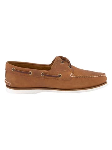 Timberland Skórzane mokasyny "Classic boat 2 Eye" w kolorze jasnobrązowym