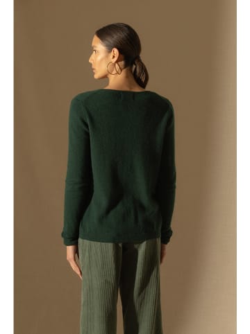 Perfect Cashmere Kasjmieren vest "Amy" donkergroen