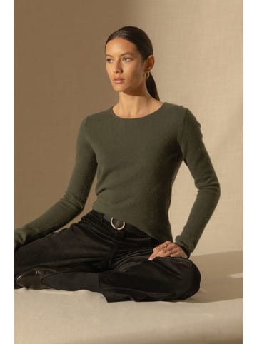 Perfect Cashmere Kaschmir-Pullover "Oprah" in Dunkelgrün
