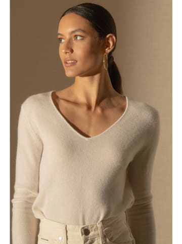 Perfect Cashmere Kaszmirowy sweter "Shannon" w kolorze kremowym