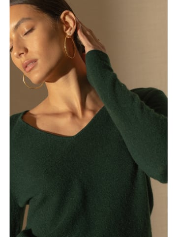 Perfect Cashmere Kasjmieren trui "Shannon" donkergroen