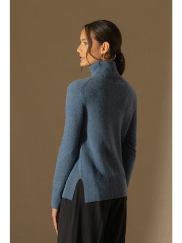 Perfect Cashmere Kaschmir-Rollkragenpullover in Blau