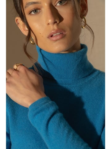 Perfect Cashmere Kaschmir-Rollkragenpullover "Ashley" in Blau