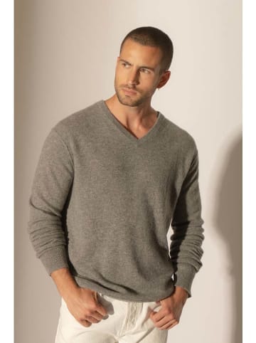Perfect Cashmere Kasjmieren trui "Lorenzo" lichtbruin/grijs