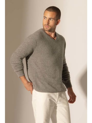 Perfect Cashmere Kasjmieren trui "Lorenzo" lichtbruin/grijs