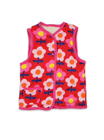 Toby Tiger Omkeerbare bodywarmer crème/rood/meerkleurig