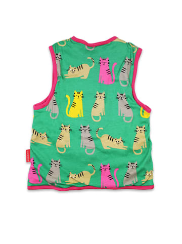 Toby Tiger Wende-Weste in Creme/ Grün/ Bunt