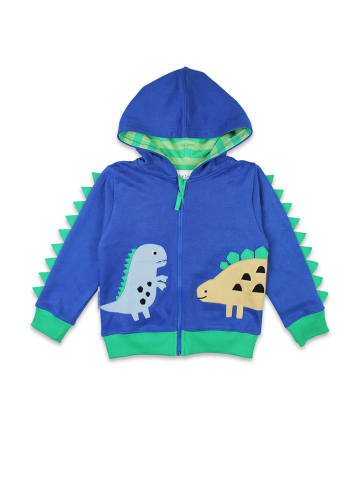 Toby Tiger Sweatjacke in Blau/ Grün