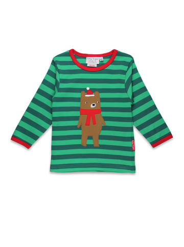 Toby Tiger Longsleeve in Grün/ Hellbraun