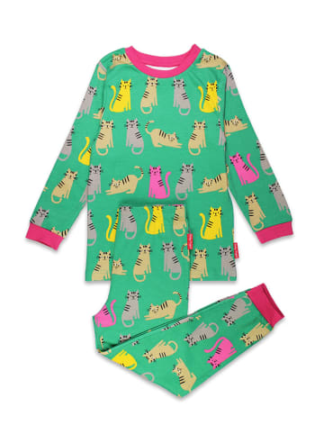 Toby Tiger Pyjama in Grün/ Bunt