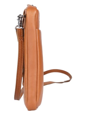 SPARWELL Leder-Handytasche "Offbeat Oda" in Hellbraun - (B)11 x (H)19 x (T)2 cm