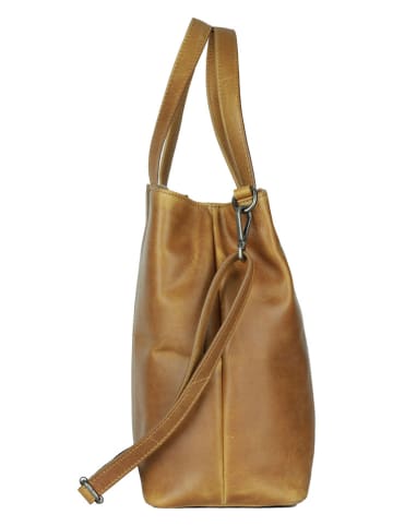 SPARWELL Leren handtas "Kreative Kennedy" lichtbruin - (B)36 x (H)27 x (D)13 cm