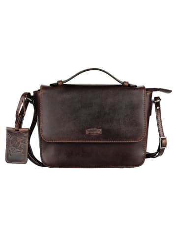 SPARWELL Leder-Umhängetasche "Kreative Kendall" in Braun - (B)21 x (H)16 x (T)5 cm