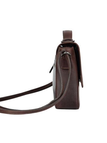 SPARWELL Leder-Umhängetasche "Kreative Kendall" in Braun - (B)21 x (H)16 x (T)5 cm