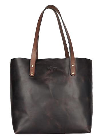 WEZBEY Leren schoudertas "Juana" bruin - (B)40 x (H)31 x (D)13 cm