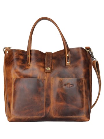 SPARWELL Skórzany shopper bag "Juana" w kolorze jasnobrązowym - 42 x 31 x 12 cm