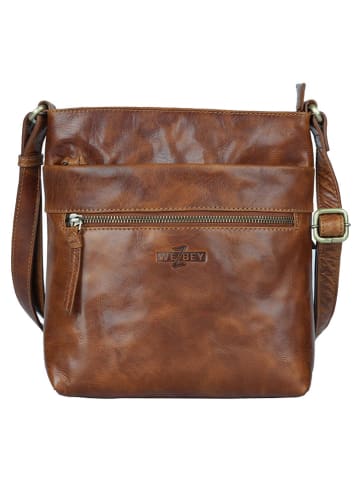 WEZBEY Leren schoudertas "Adrian" lichtbruin - (B)21 x (H)25 x (D)5 cm
