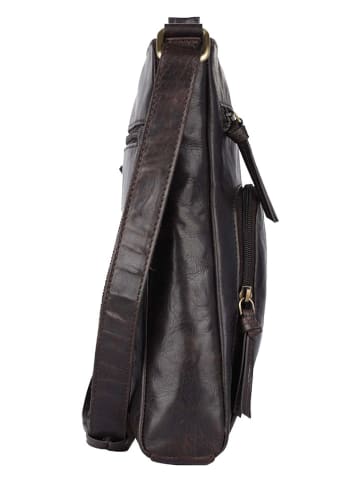WEZBEY Leren schoudertas "Adrian" bruin - (B)25 x (H)28 x (D)5 cm