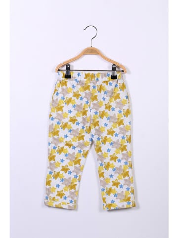 Percy Jay Sweatbroek geel/wit