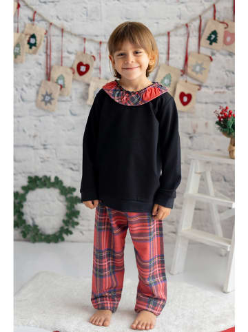Percy Jay 2-delige outfit zwart/rood