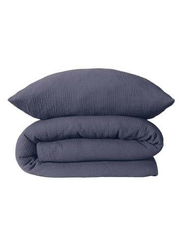 Schiesser Mousseline beddengoedset "Molly" donkerblauw