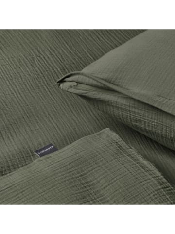 Schiesser Mousseline beddengoedset "Molly" donkergroen