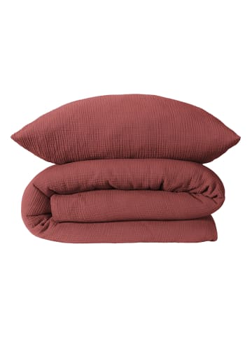 Schiesser Mousseline beddengoedset "Molly" bordeaux