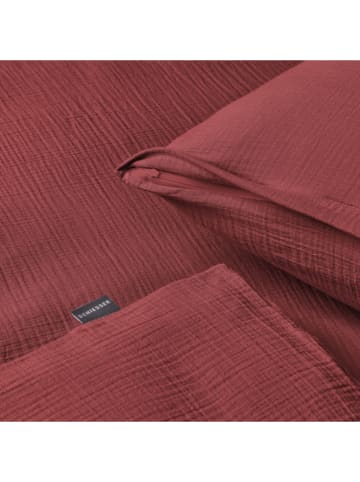 Schiesser Mousseline beddengoedset "Molly" bordeaux