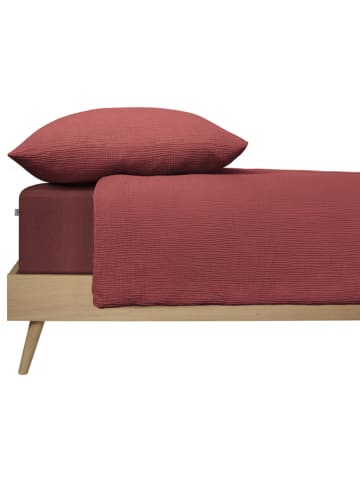 Schiesser Mousseline beddengoedset "Molly" bordeaux