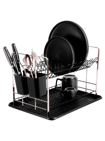 Berlinger Haus Abtropfgestell in Schwarz/ Roségold - (B)32 x (H)48 x (T)29 cm