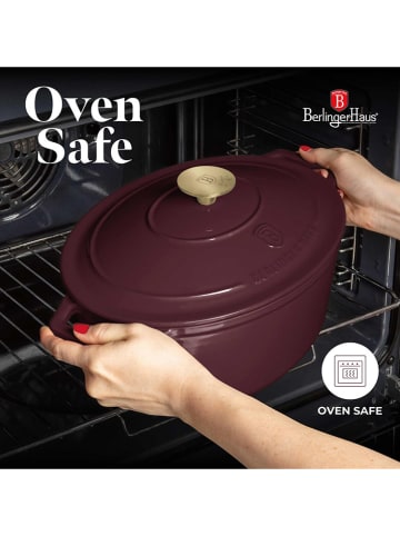 Berlinger Haus 2-delige set: gietijzeren braadpan "Cast Iron -bordeaux Collection" - Ø 30 cm