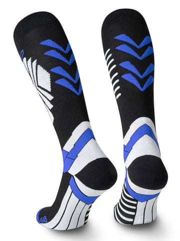 Spaio Ski-/snowboardsokken "Play" zwart/wit/blauw