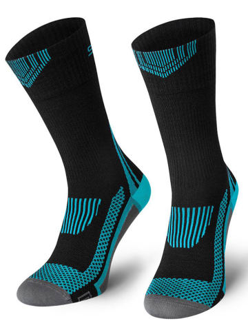 Spaio Trekkingsocken "Tactical" in Schwarz/ Türkis/ Grau