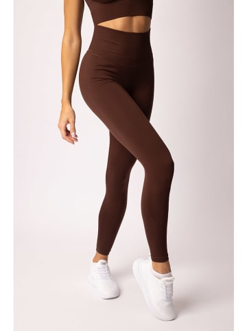 Spaio Legginsy sportowe "Adapt" w kolorze brązowym
