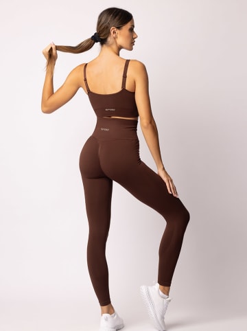 Spaio Legginsy sportowe "Adapt" w kolorze brązowym