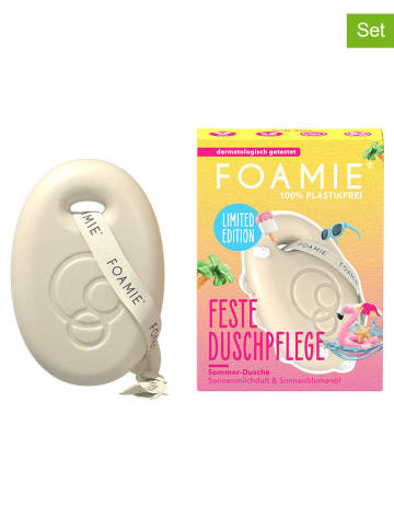 Foamie 4er-Set: Feste Duschpflege "Soft Sun" - je 80 g