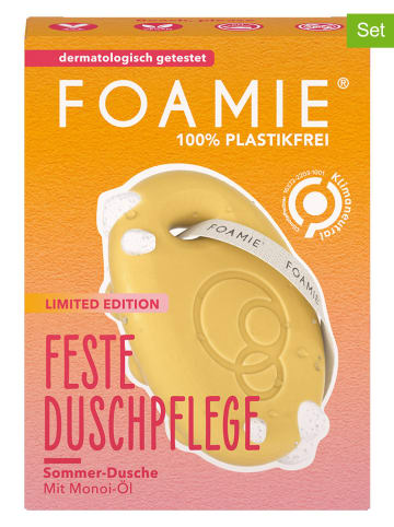 Foamie 4er-Set: Feste Duschpflege "Beach Please" - je 80 g
