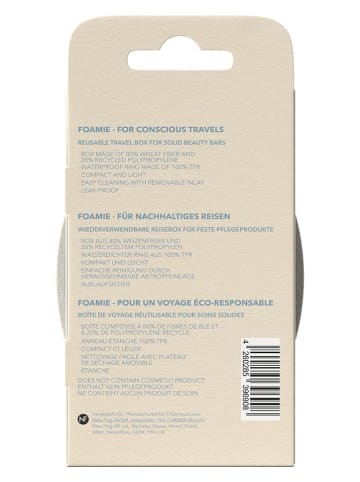 Foamie 4-delige set: reiszeepschaaltje "Travel Buddy" beige/blauw