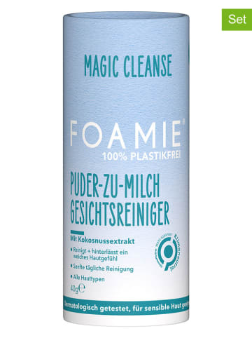 Foamie 2er-Set: Puder-zu-Milch-Gesichtsreiniger "Magic Cleanse" - je 40 g