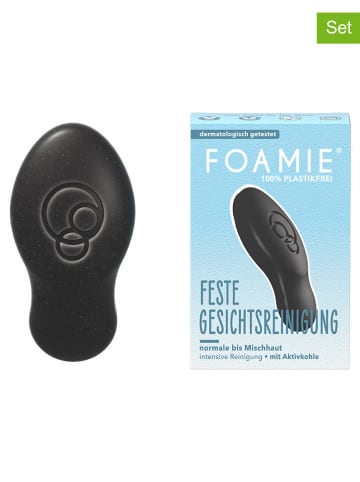 Foamie 4er-Set: Feste Gesichtsreinigung "Too Coal To Be True" - je 60 g