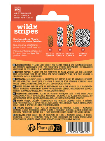 Wild Stripes 4er-Set: Wundpflaster "Classic Sensitive Animal" - je 20 Stück