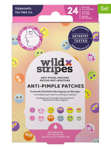 Wild Stripes 4er-Set: Anti-Pickel-Patches "Smile Prevent" - je 24 Stück