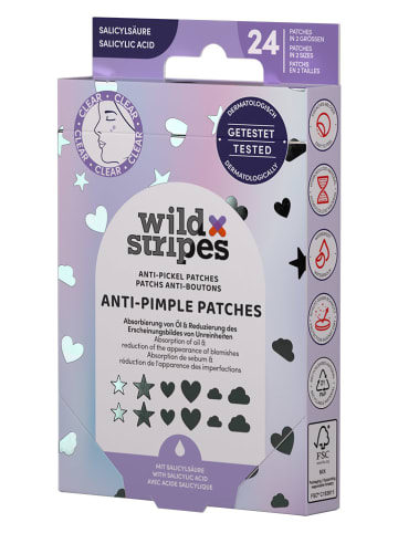 Wild Stripes 4er-Set: Anti-Pickel-Patches "Holo Clear" - je 24 Stück