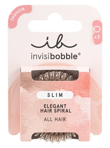 Invisibobble 2er-Set: Spiral-Haarbänder "Slim" in Gold - á 3 Stück