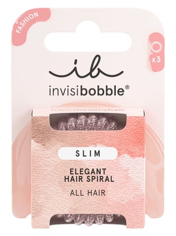 Invisibobble 2-delige set: spiraal haarbandjes "Slim" lichtroze - 3 stuks