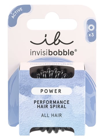 Invisibobble 2er-Set: Spiral-Haarbänder "Power" in Schwarz - á 3 Stück