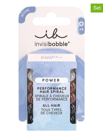 Invisibobble 2er-Set: Spiral-Haarbänder "Power" in Schwarz/ Braun/ Transparent - á 6 Stück
