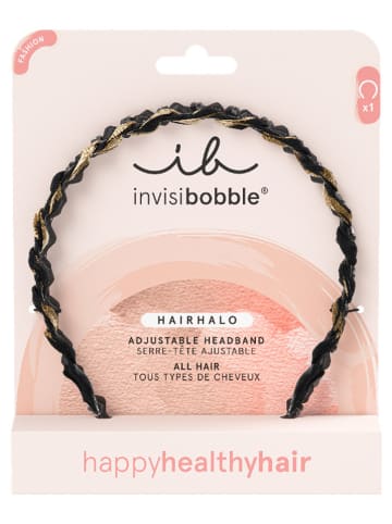 Invisibobble 2-delige set: haarbanden "Hairhalo" zwart/goudkleurig