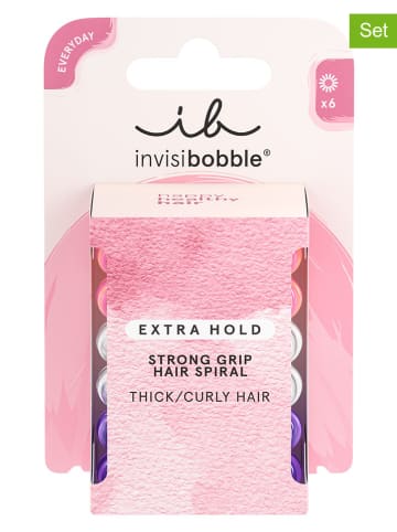 Invisibobble 2er-Set: Spiral-Haarbänder "Extra Hold" in Rosa/ Weiß/ Lila - á 6 Stück